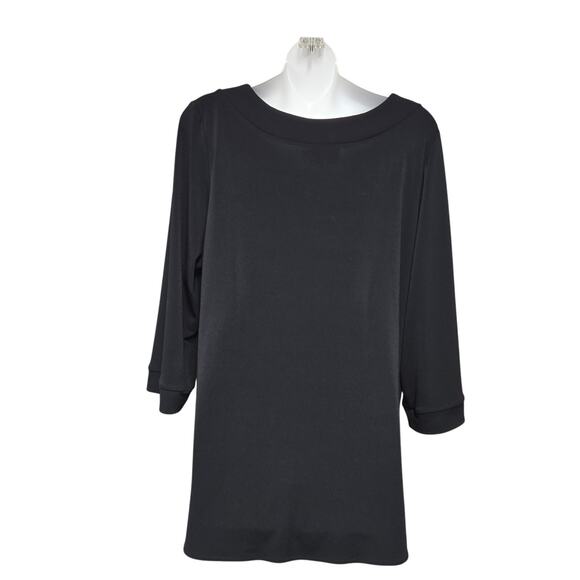 Leota Dia + Co Womans 1L 1X Floral Top Stretch Knit Statement Artsy Travel Work - Picture 4 of 9